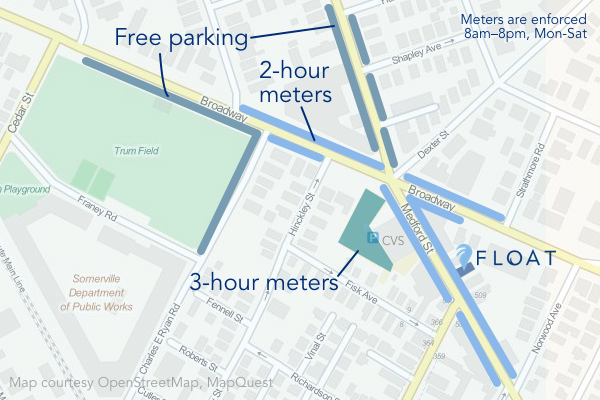 Parking map for FLOAT in Magoun Sq